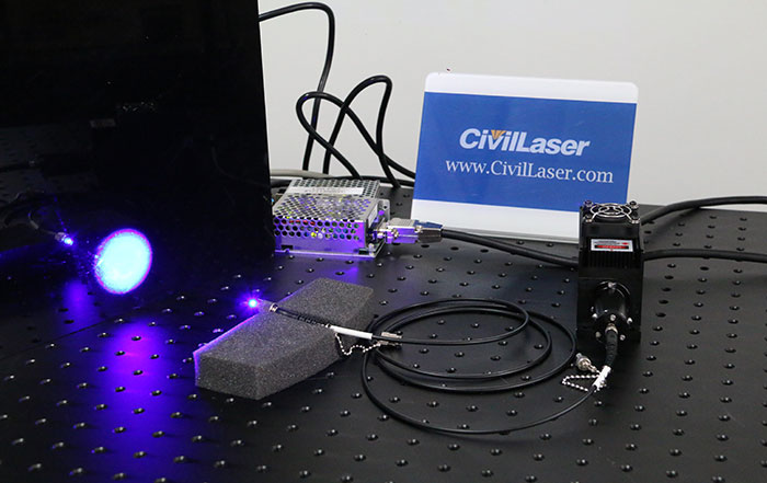 blue fiber coupled laser